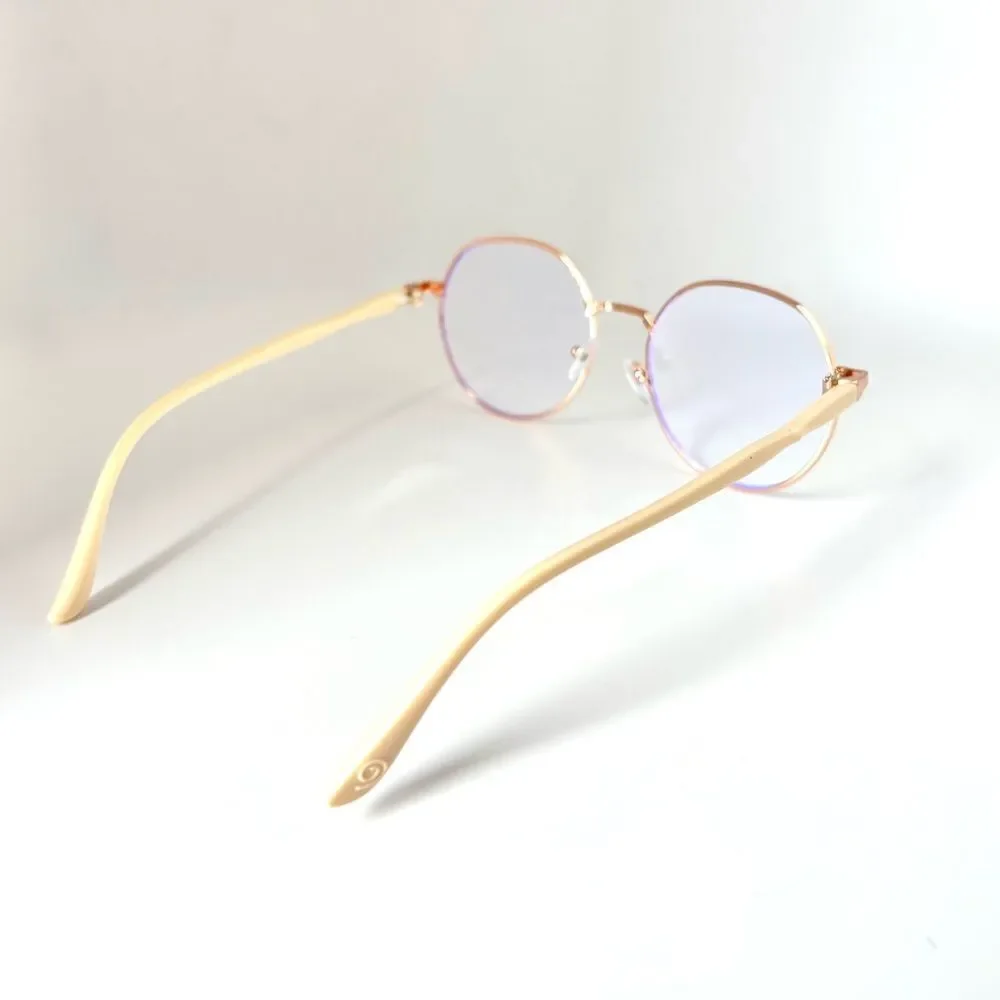 Stylish Gold Frame Women's Bluelight Glasses with Violet Hue - NWOT - Picture 4 of 4